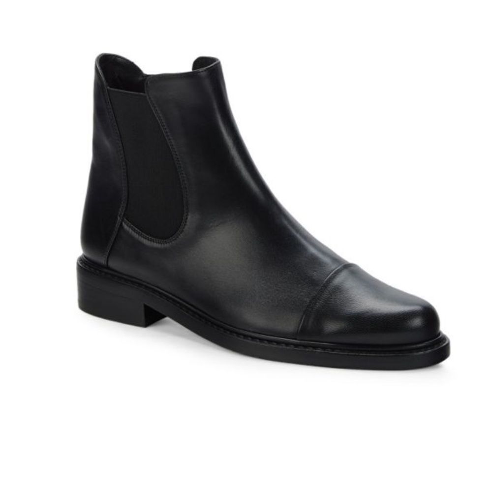 Stuart Weitzman Women's Gobi Chelsea Booties in Black Leather Size 10.5 - Picture 4 of 5